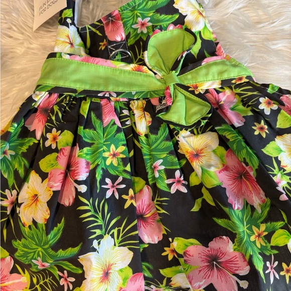 Floral Dog Dress with Green Accents - Picture 2 of 5